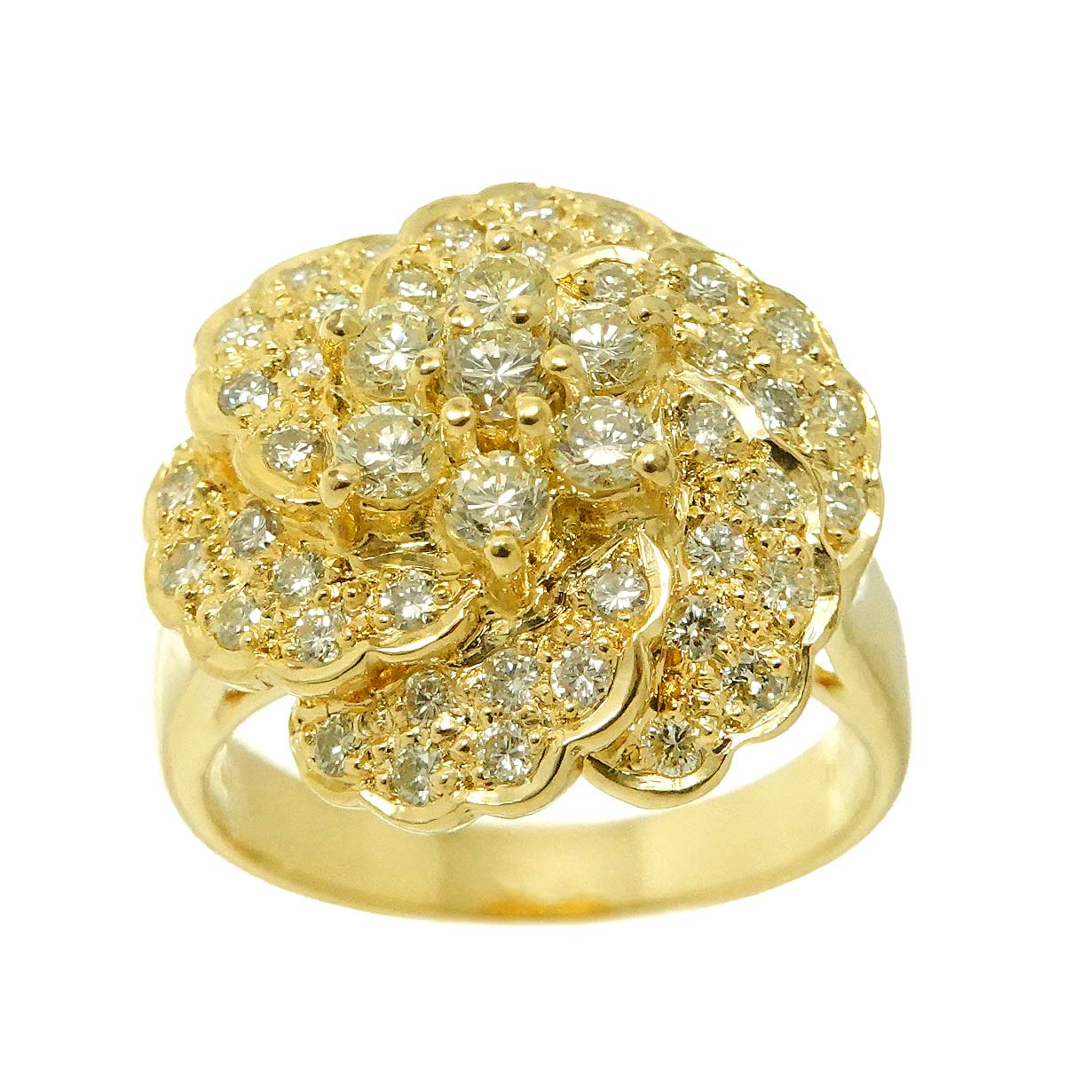 Diamond 1.00ct Ring 18K YG Yellow Gold 750 5.75-6(US)