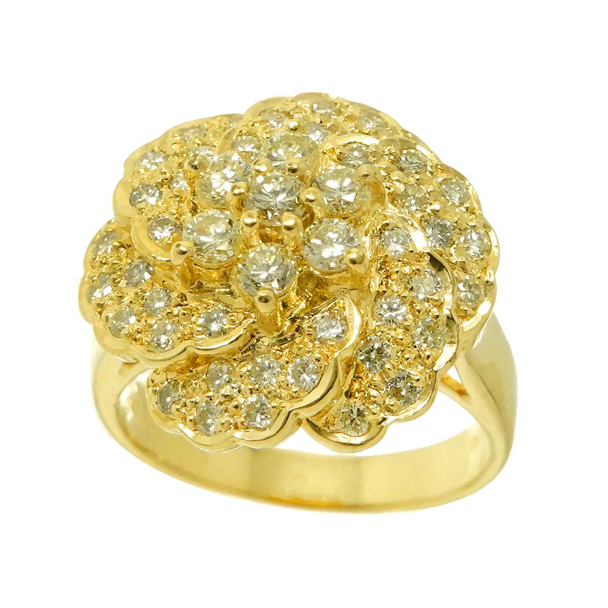 Diamond 1.00ct Ring 18K YG Yellow Gold 750 5.75-6(US)
