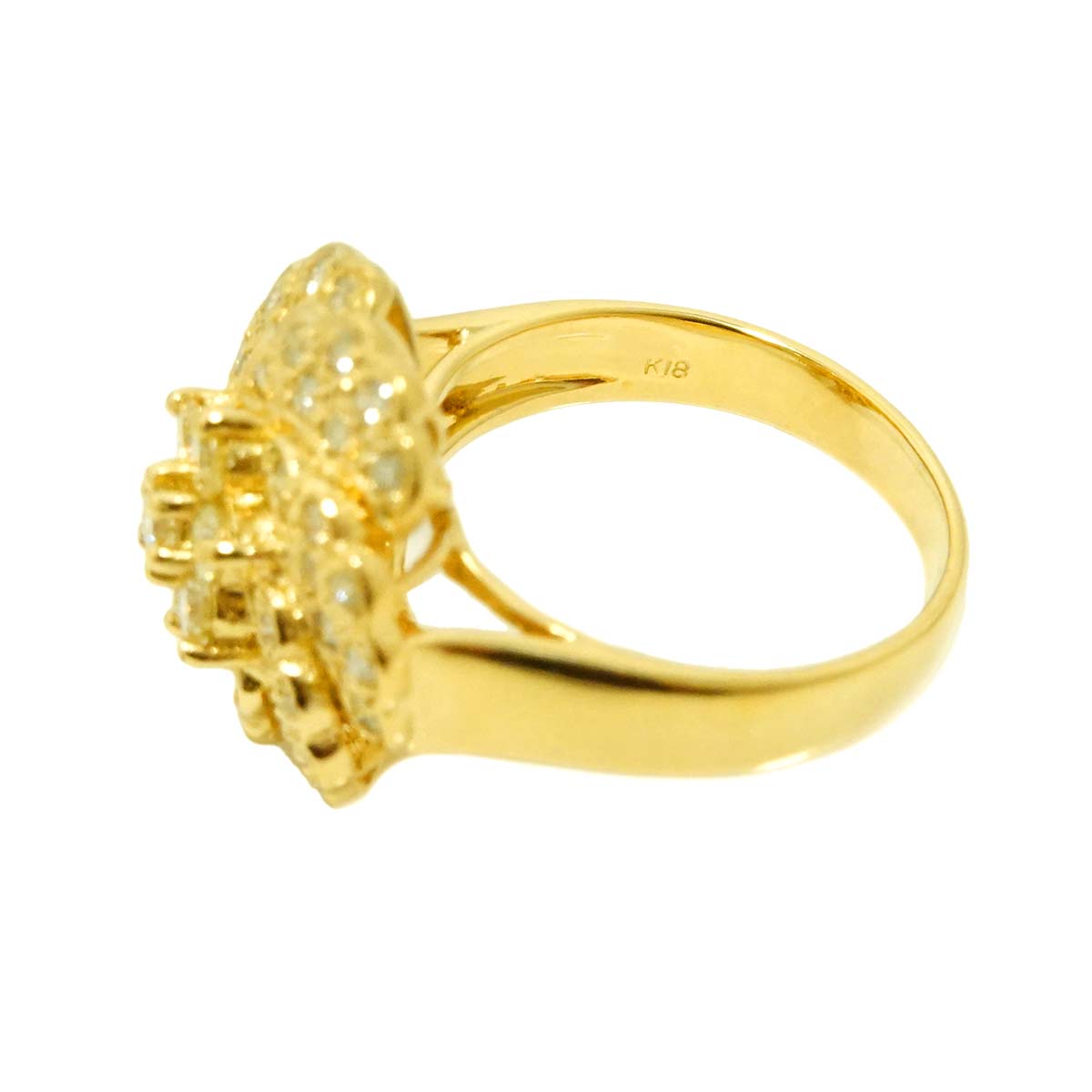 Diamond 1.00ct Ring 18K YG Yellow Gold 750 5.75-6(US)
