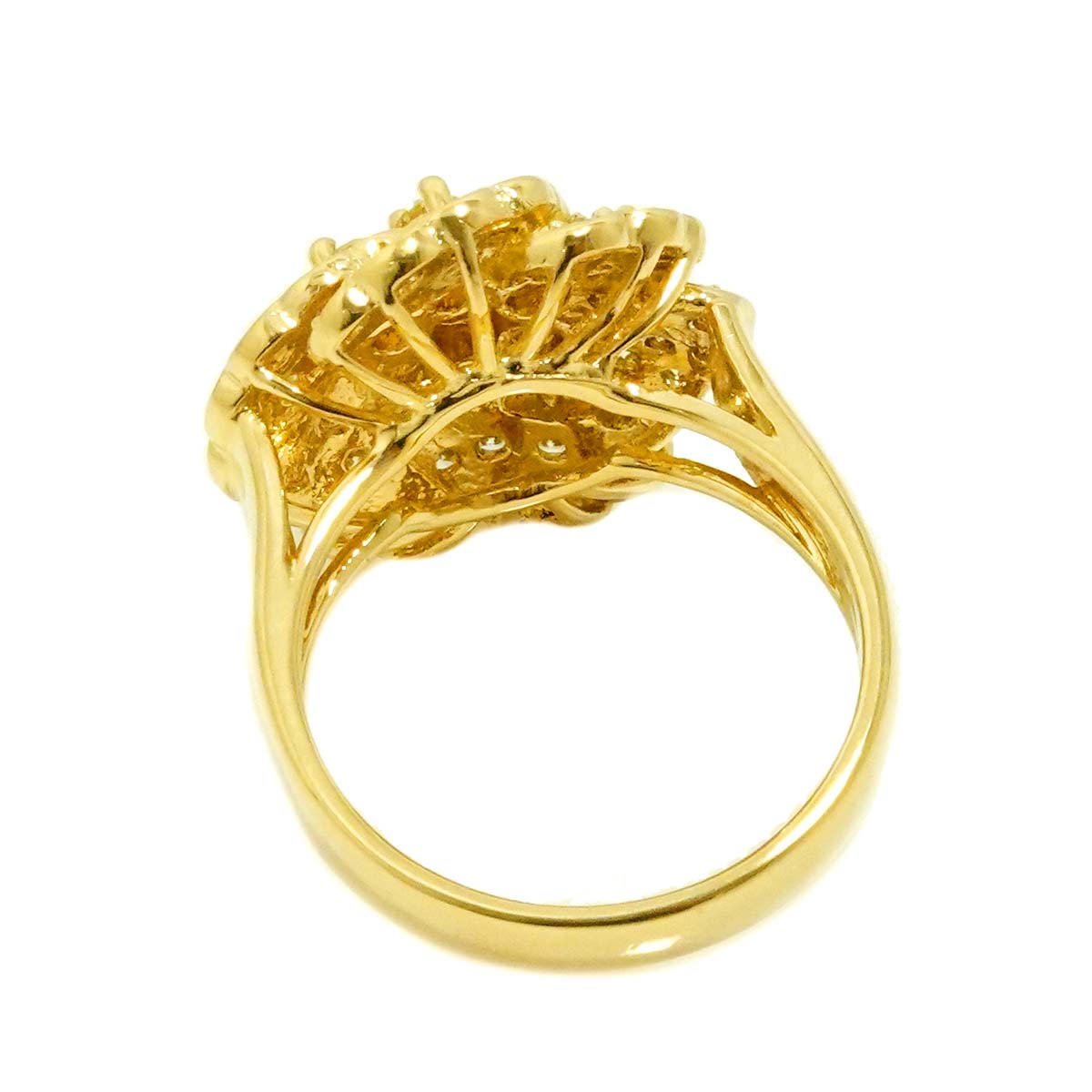 Diamond 1.00ct Ring 18K YG Yellow Gold 750 5.75-6(US)