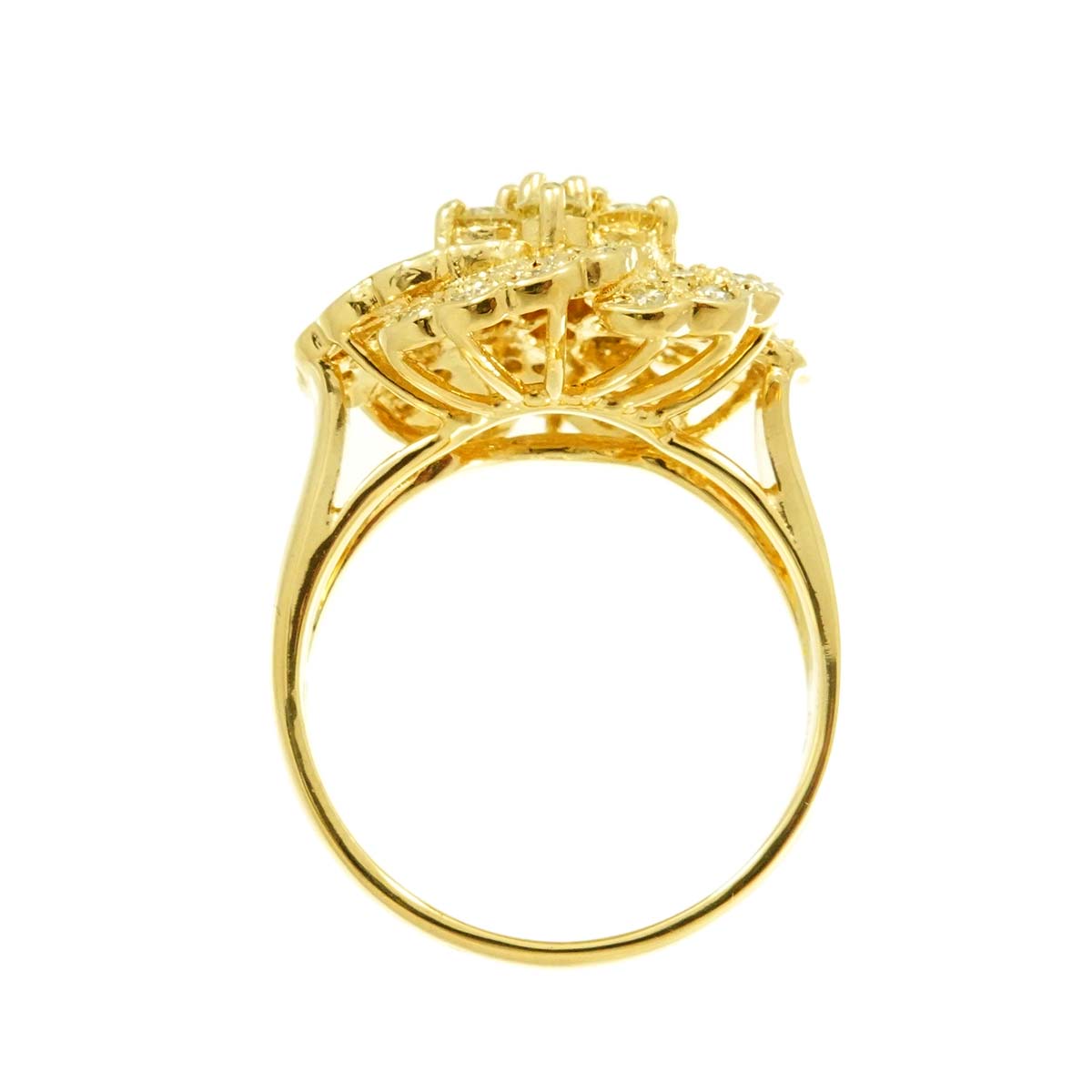 Diamond 1.00ct Ring 18K YG Yellow Gold 750 5.75-6(US)