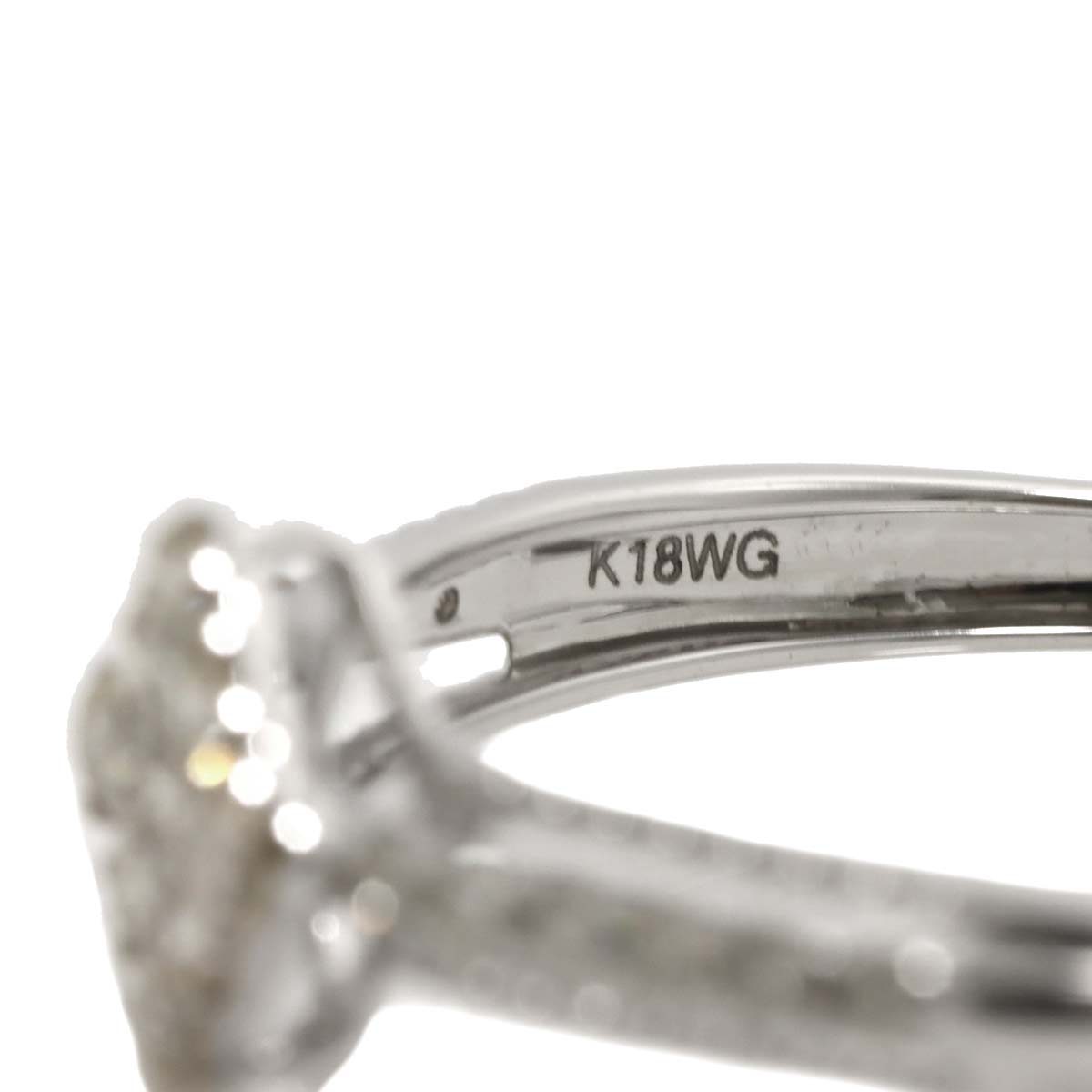 Diamond 0.30ct Ring 18K K18 WG White Gold size7.75-8(US)