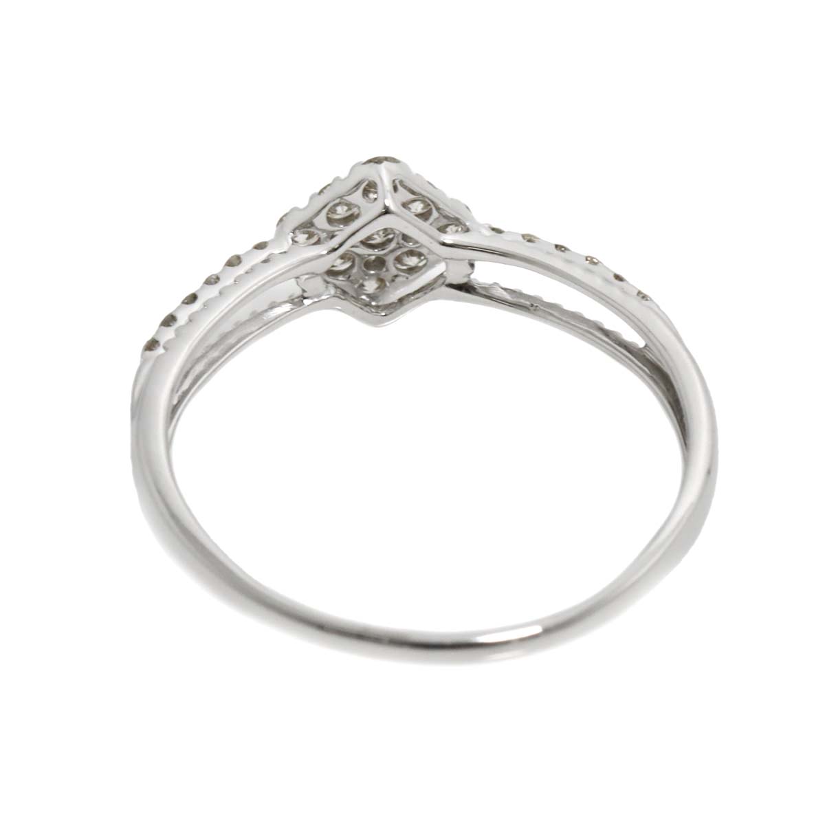 Diamond 0.30ct Ring 18K K18 WG White Gold size7.75-8(US)
