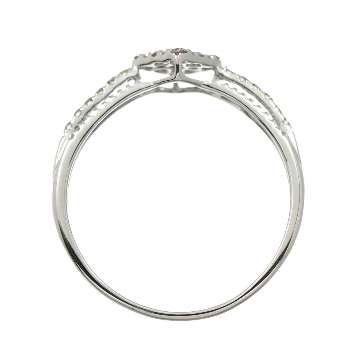 Diamond 0.30ct Ring 18K K18 WG White Gold size7.75-8(US)