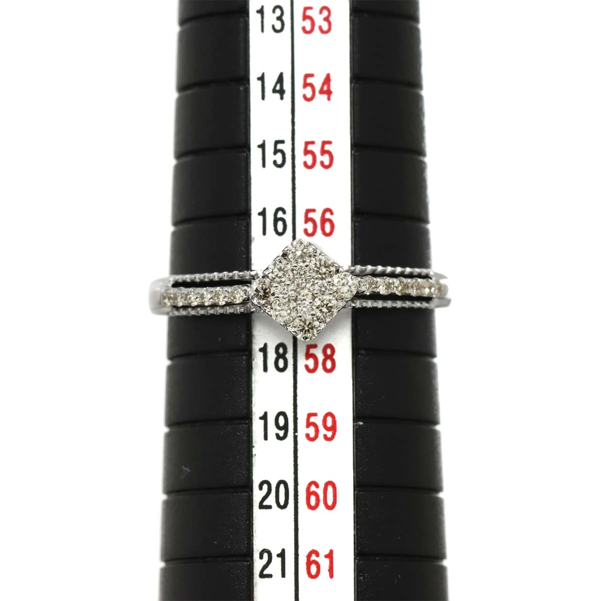 Diamond 0.30ct Ring 18K K18 WG White Gold size7.75-8(US)