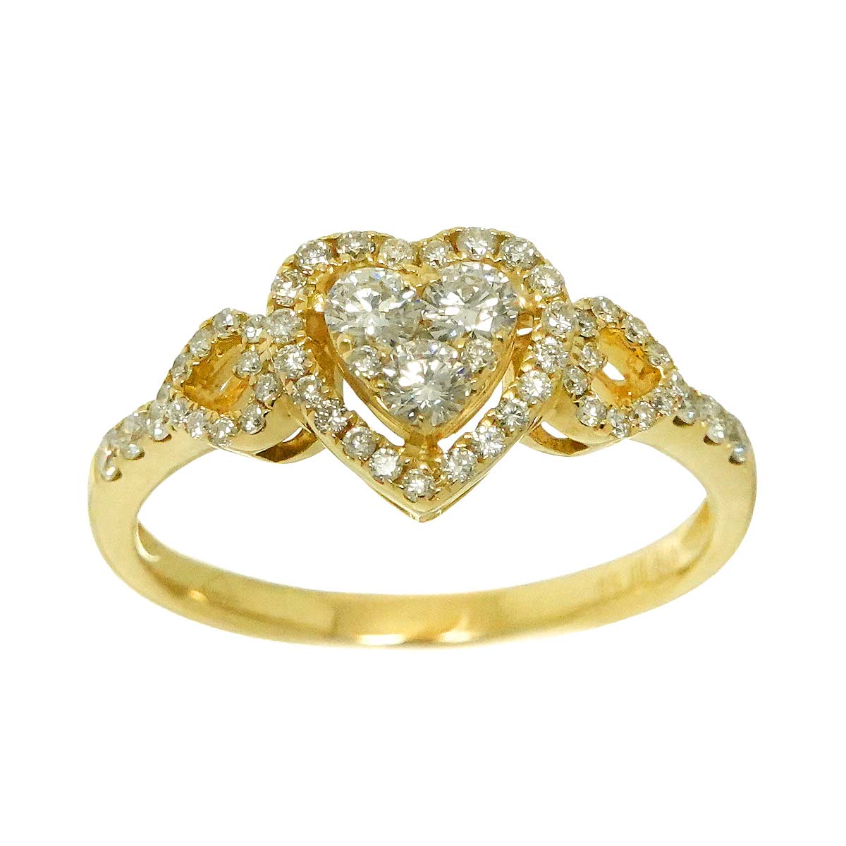 Diamond 0.60ct Ring 18K K18 YG Yellow Gold 750 size7.75-8(US)