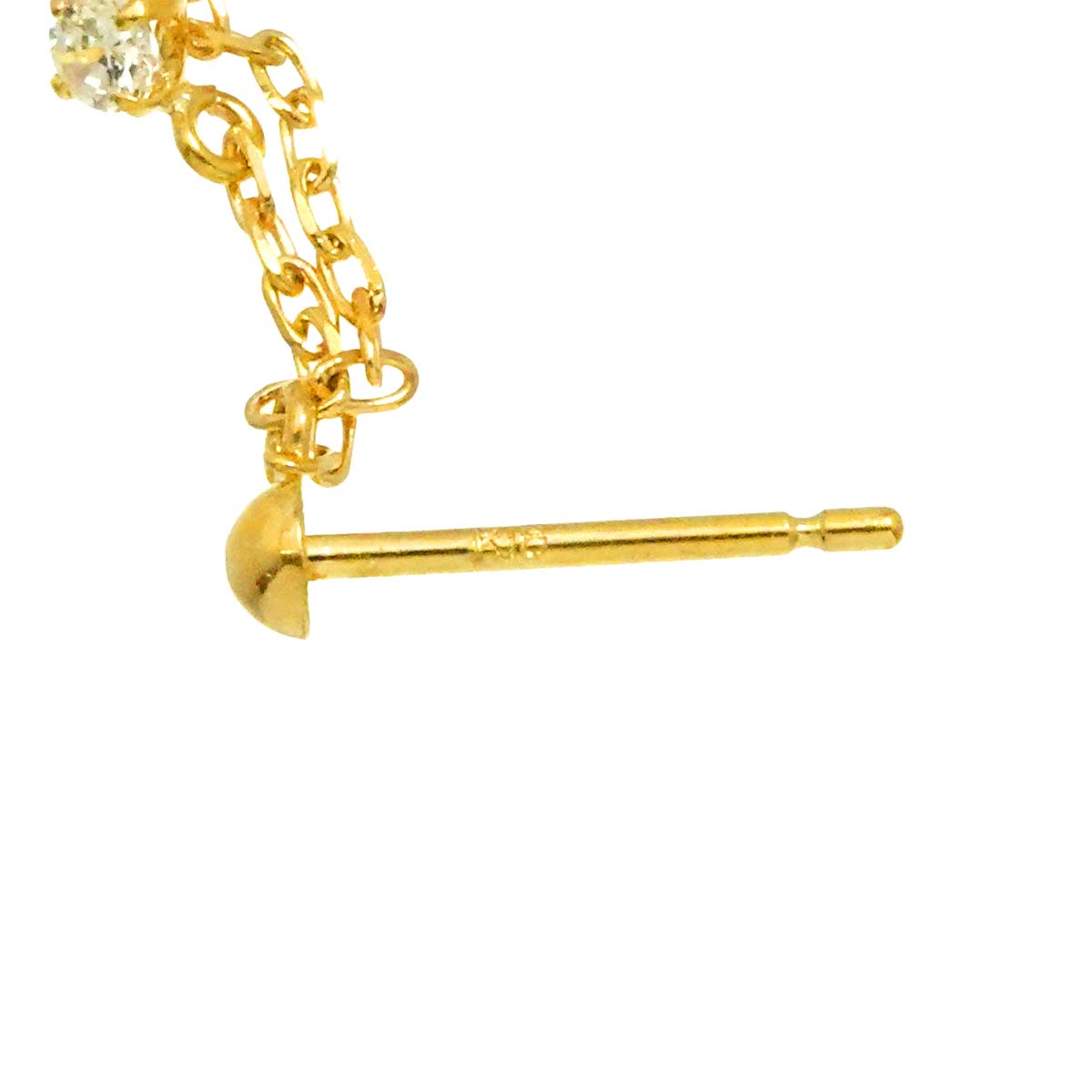 Diamond Earrings Pierced 18K YG Yellow Gold 750