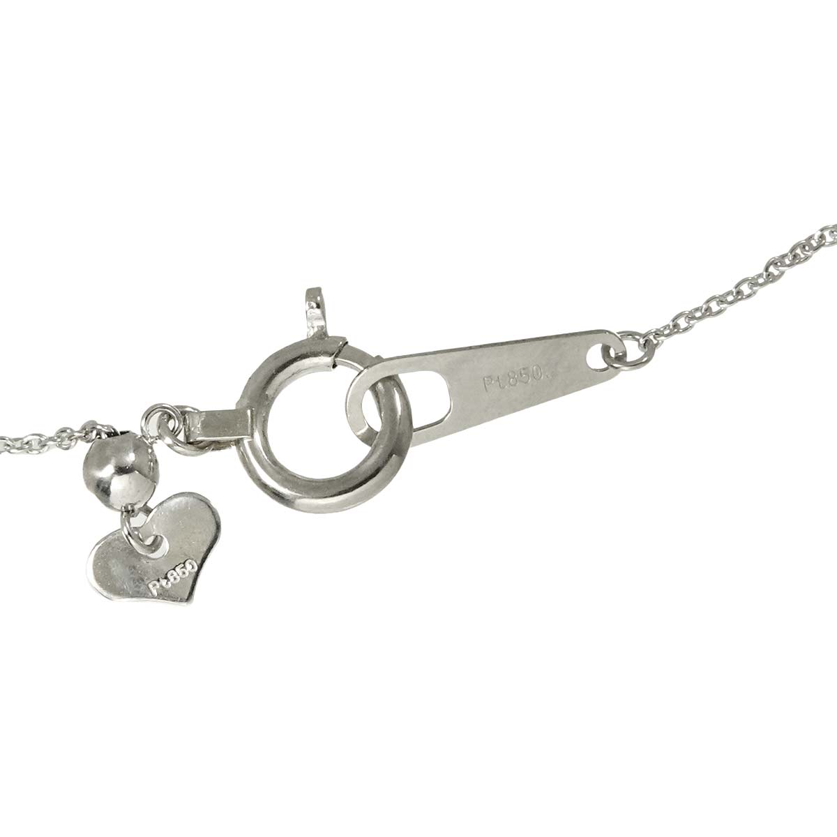 Sapphire 0.60ct Diamond 0.20ct Necklace Pt Platinum