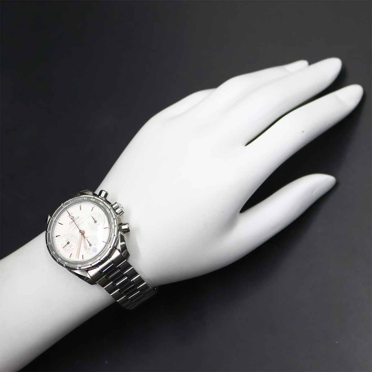 Speedmaster 38 324.38.50.02.001 Chronograph Silver Dial Boys