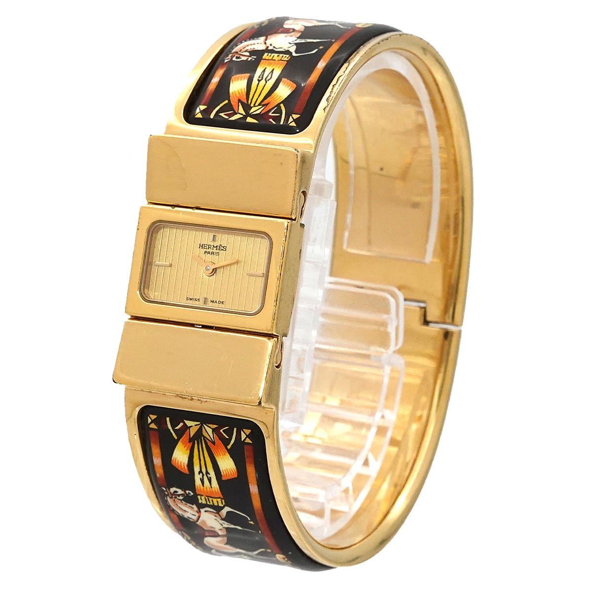 Loquet LO1.201 Quartz Gold Dial Ladies Bngle Watch