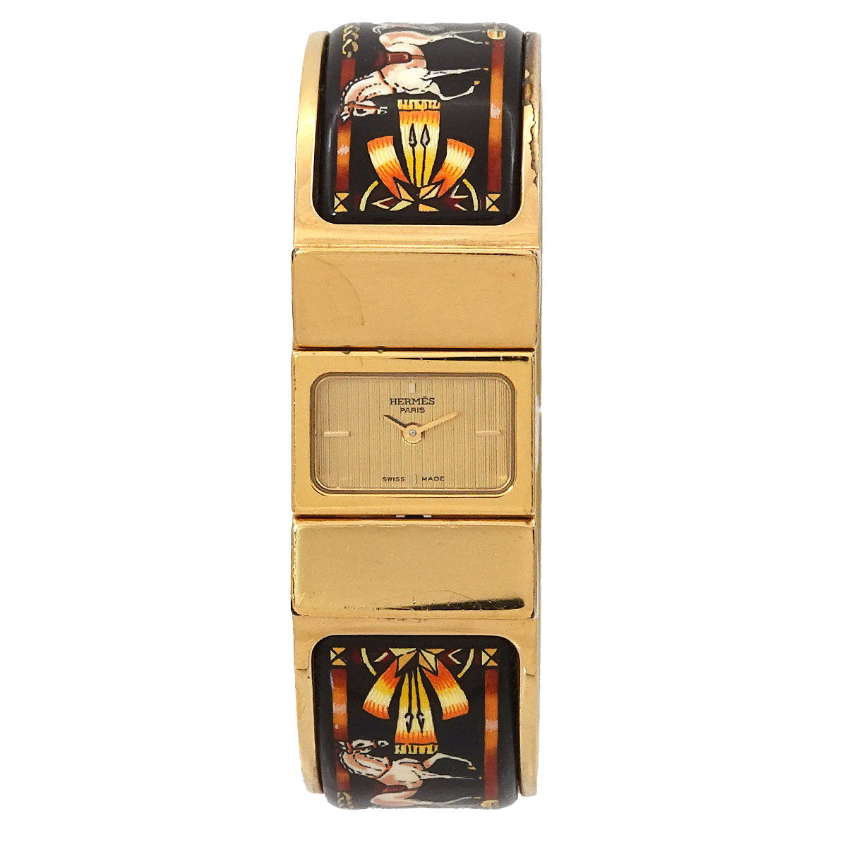 Loquet LO1.201 Quartz Gold Dial Ladies Bngle Watch