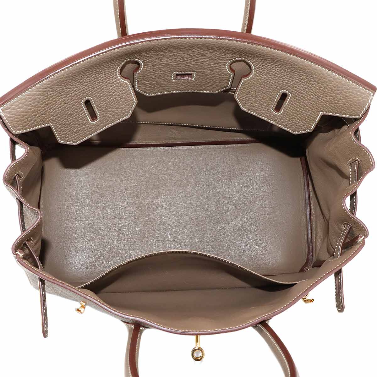 Birkin 35 Hand Bag Veau Togo Etoupe Purse Beige