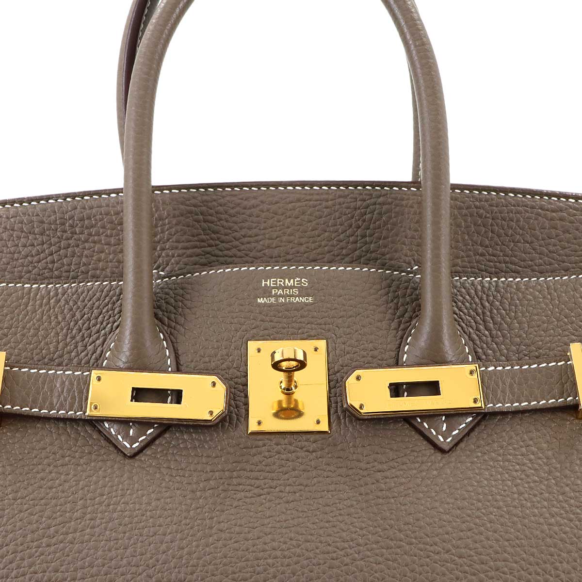 Birkin 35 Hand Bag Veau Togo Etoupe Purse Beige