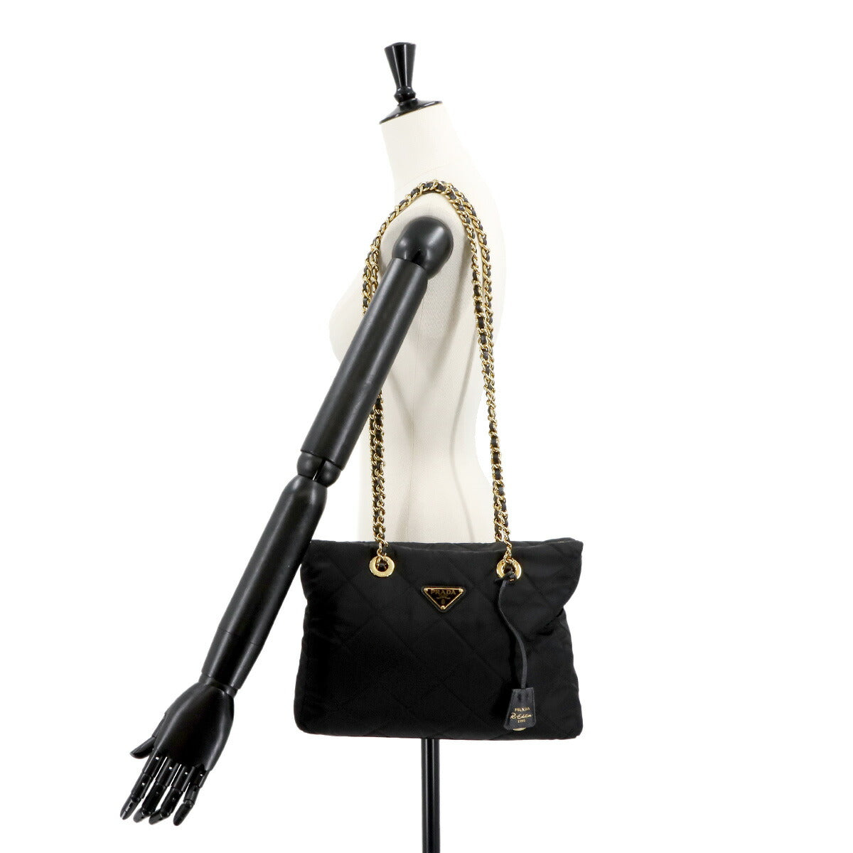 Re-Edition 1995 Shoulder Bag Nylon Leather Black 1BG529