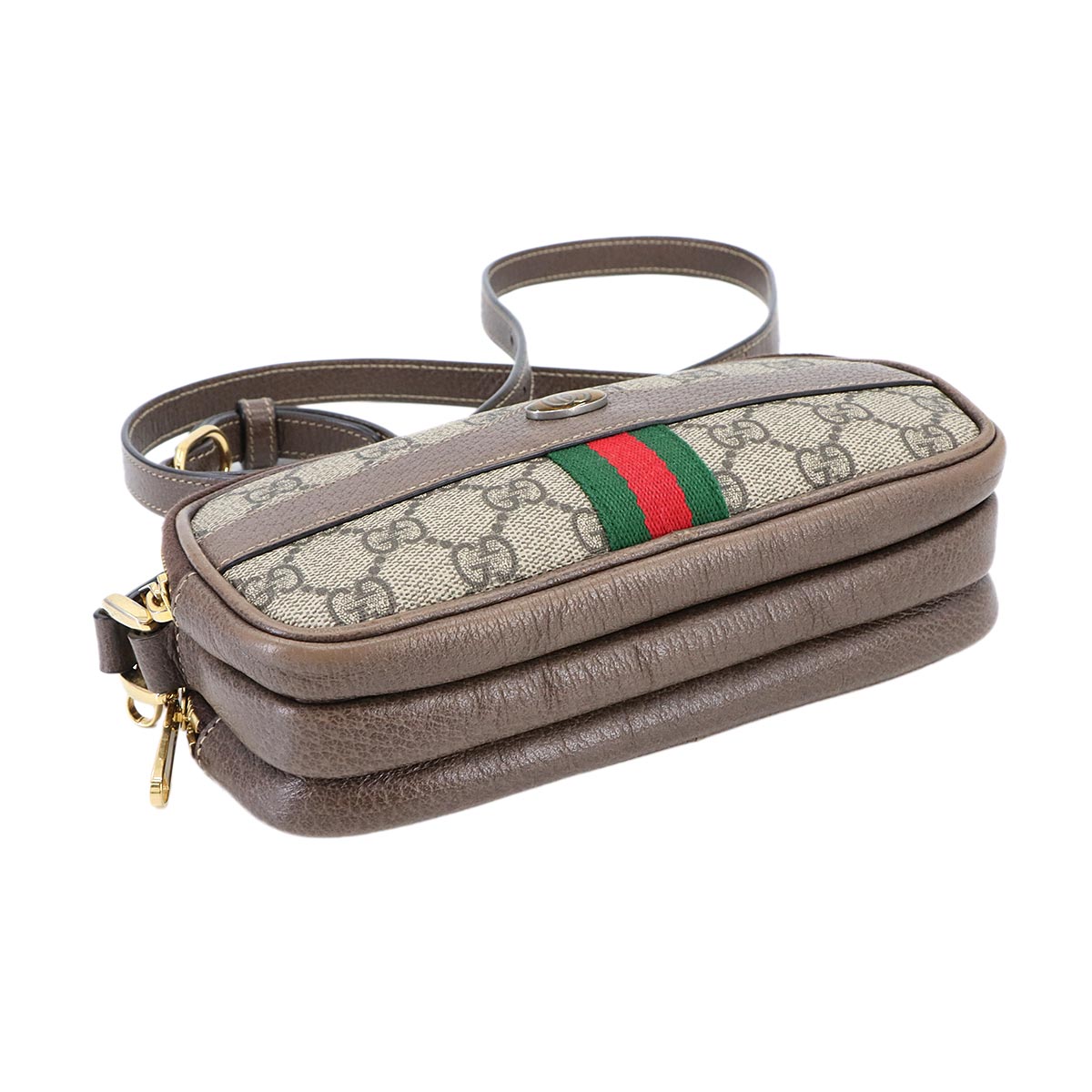 Ophidia Mini Shoulder Bag GG Supreme Canvas Beige Brown 546597