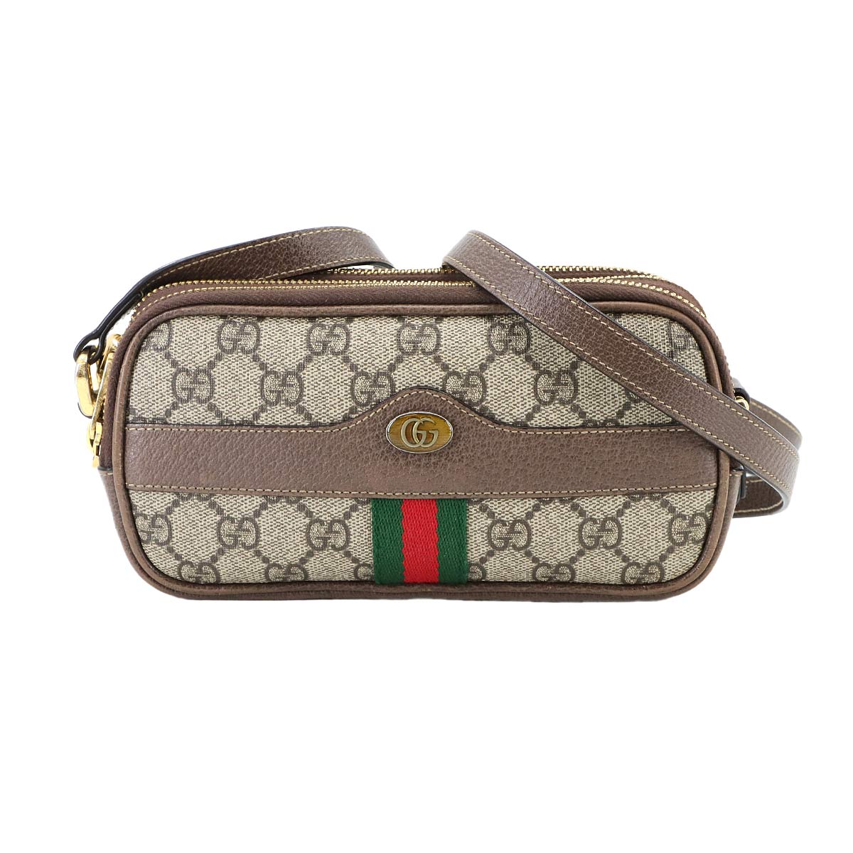 Ophidia Mini Shoulder Bag GG Supreme Canvas Beige Brown 546597