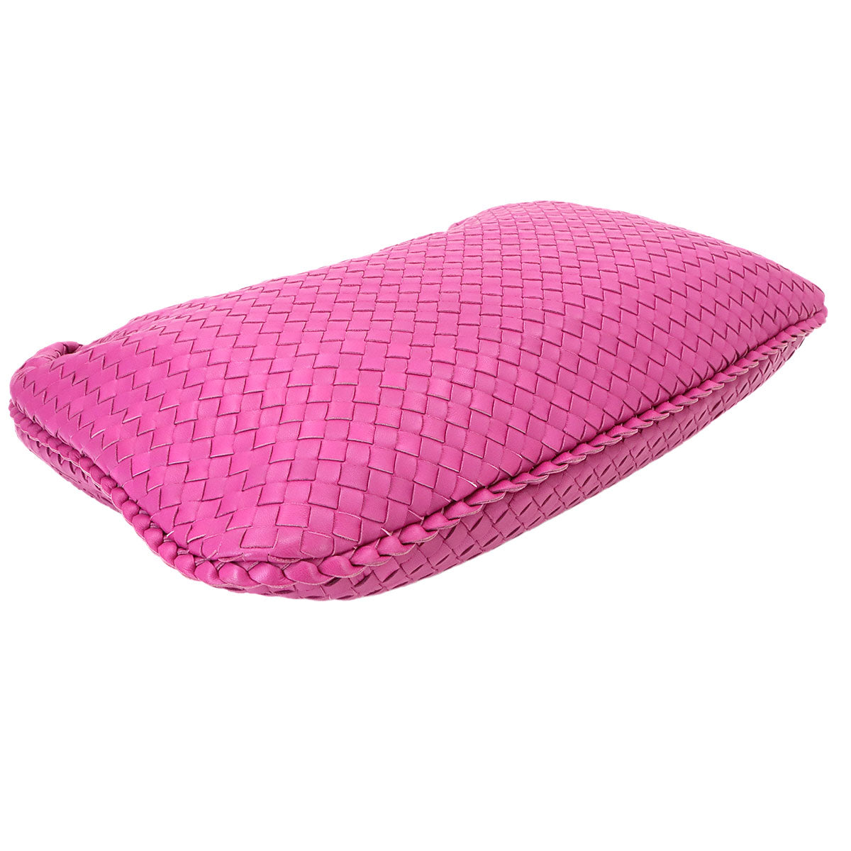 Intrecciato Hobo Shoulder Bag Leather Pink Purse