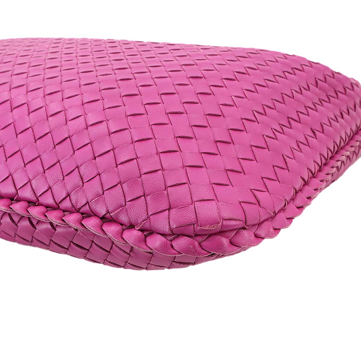 Intrecciato Hobo Shoulder Bag Leather Pink Purse