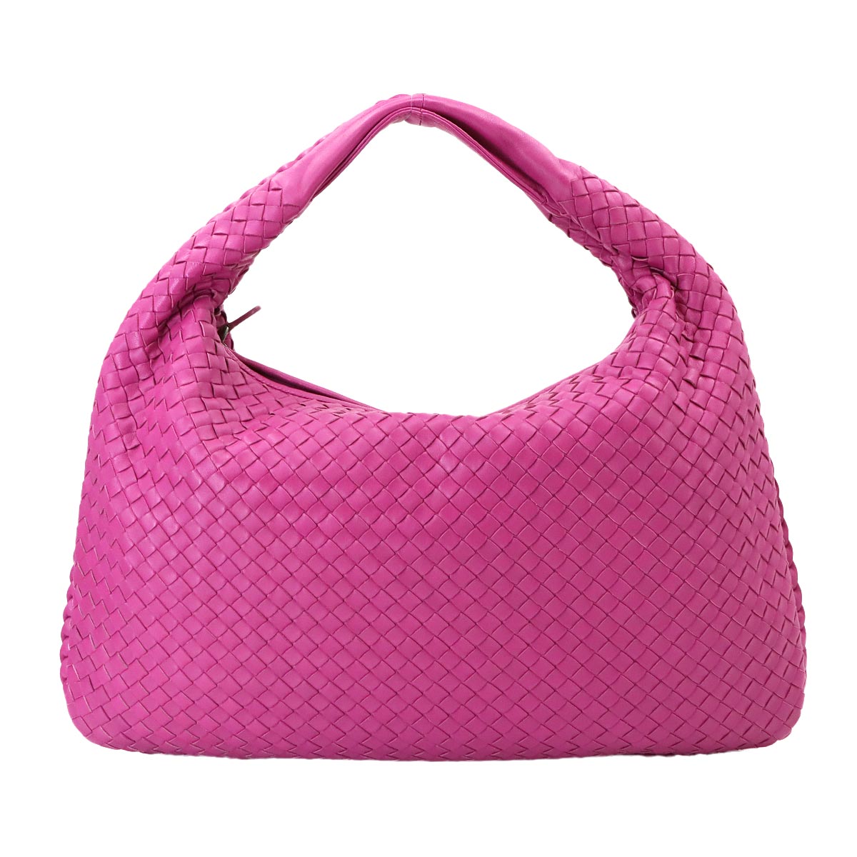 Intrecciato Hobo Shoulder Bag Leather Pink Purse