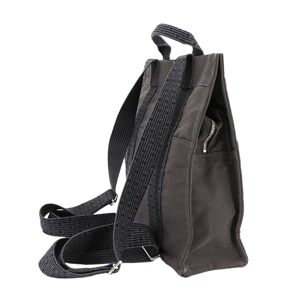 Her Line Ad MM Backpack Canvas Gray Black Purse