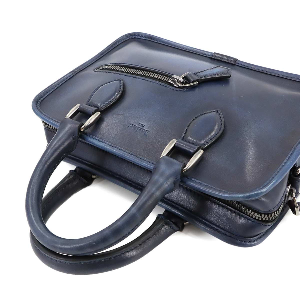 Unjour Gulliver 2way Hand Bag Venezia Leather Navy Purse