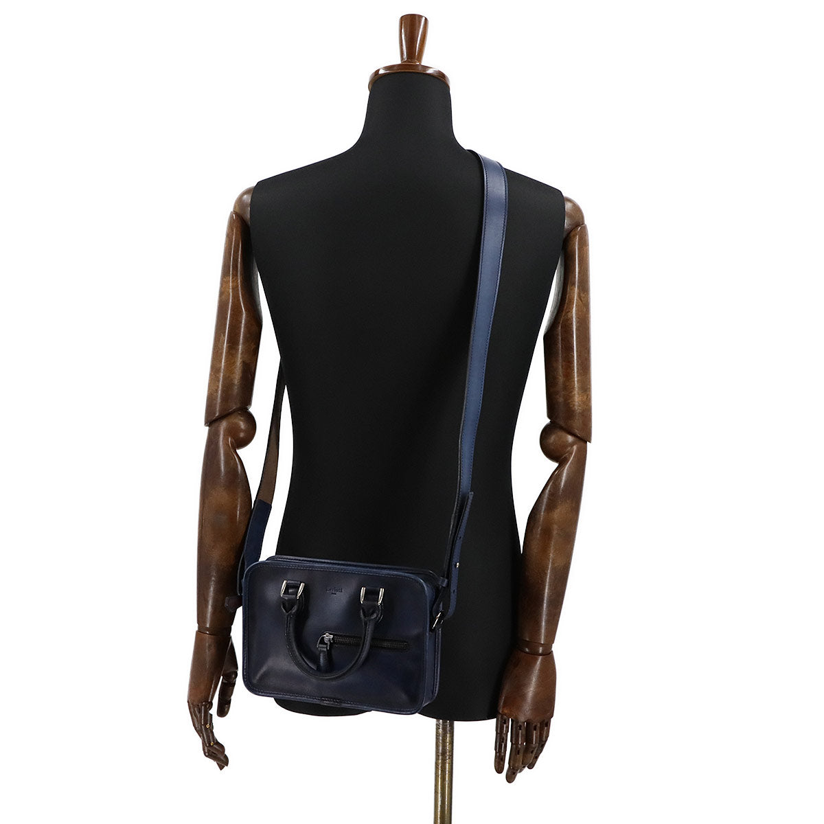 Unjour Gulliver 2way Hand Bag Venezia Leather Navy Purse