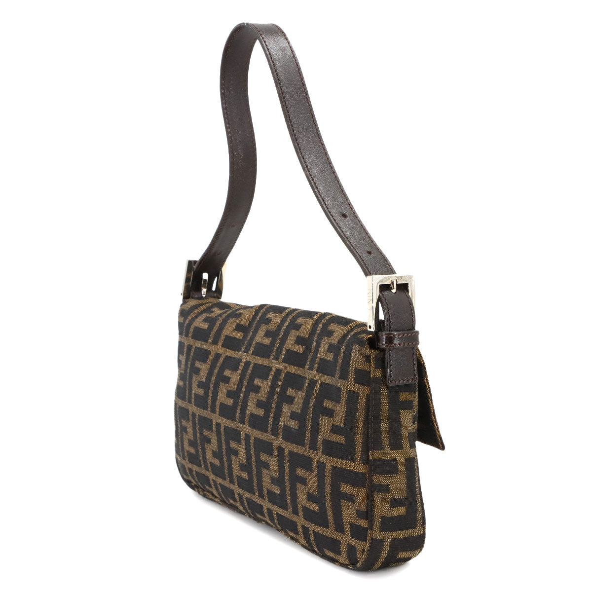 Zucca Mamma Baguette Shoulder Bag Canvas Leather Brown 26424