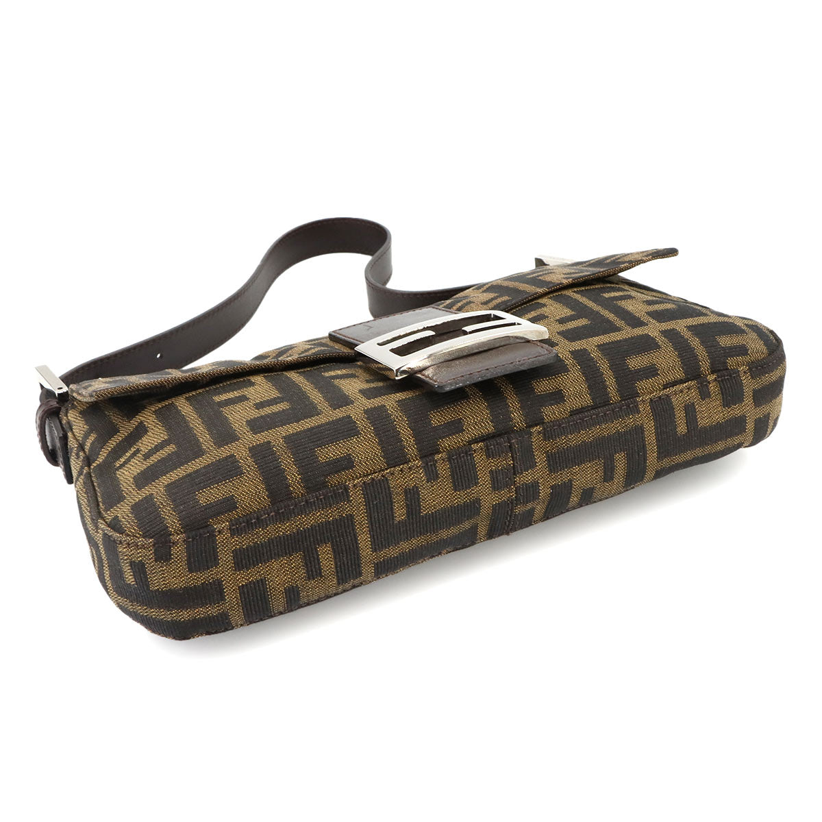 Zucca Mamma Baguette Shoulder Bag Canvas Leather Brown 26424