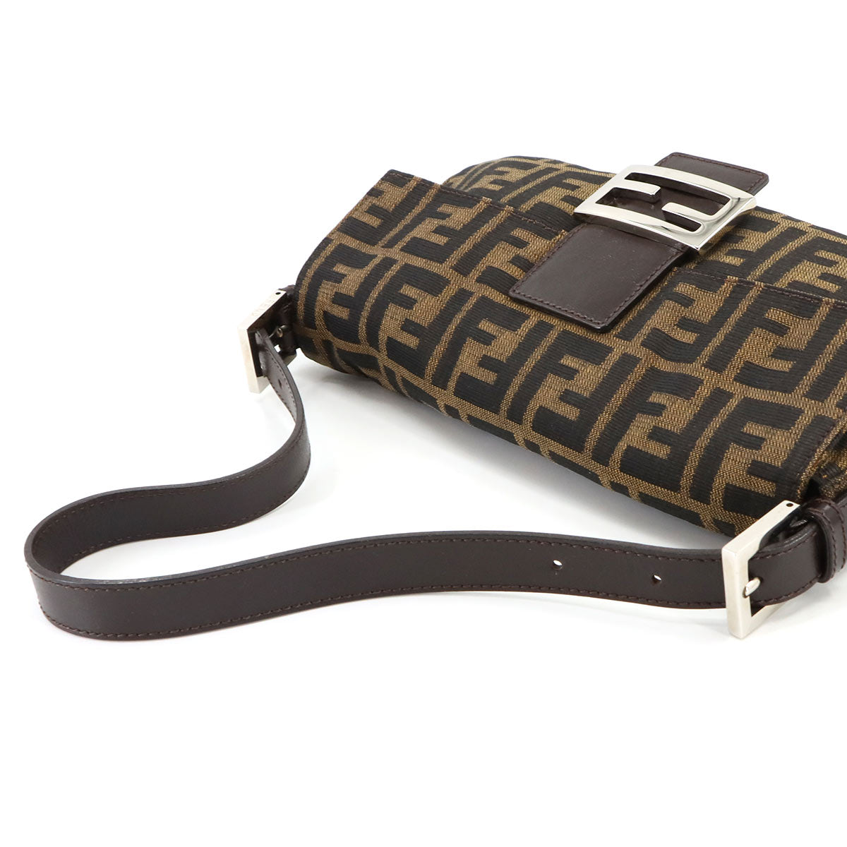 Zucca Mamma Baguette Shoulder Bag Canvas Leather Brown 26424