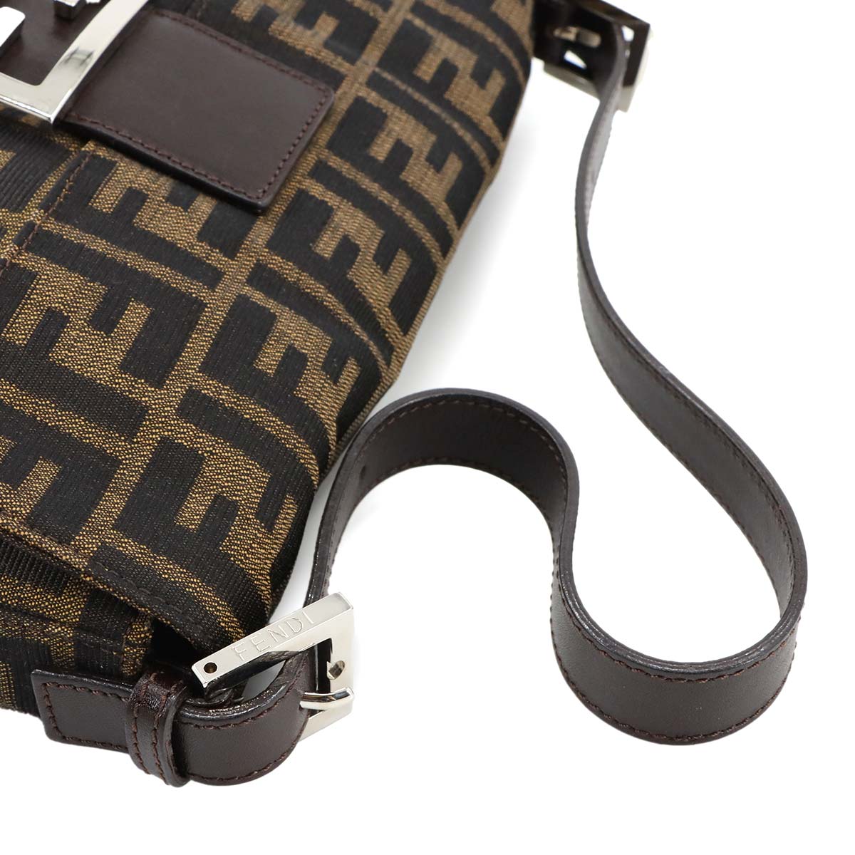 Zucca Mamma Baguette Shoulder Bag Canvas Leather Brown 26424