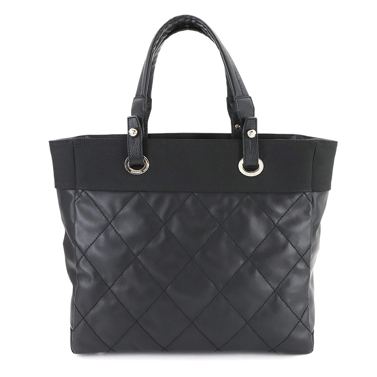 Paris Biarritz MM Tote Bag PVC Nylon Leather Navy A34209