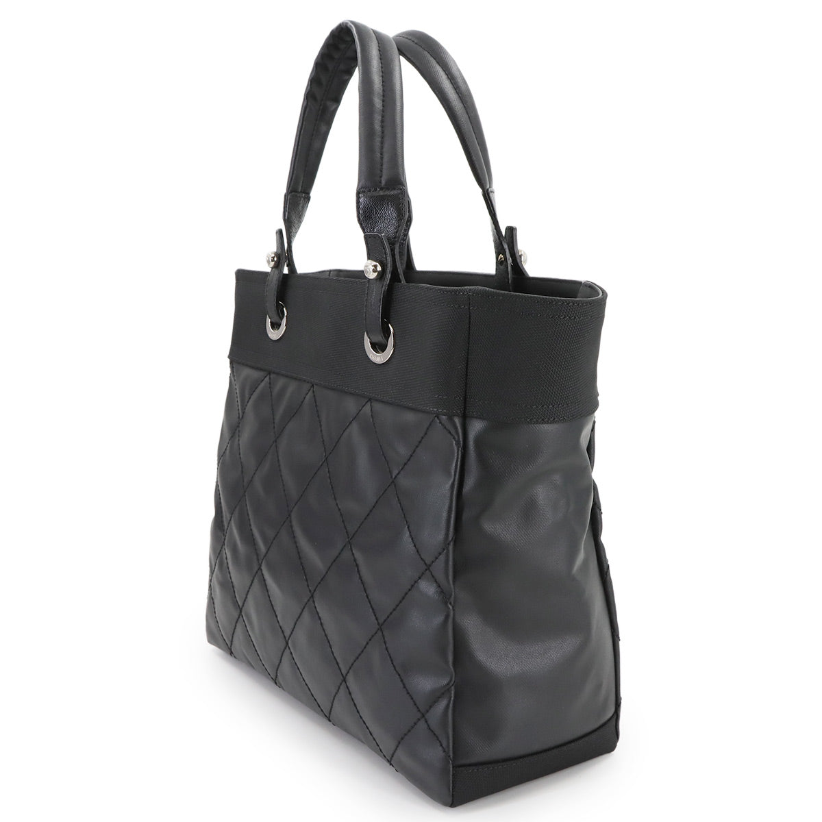 Paris Biarritz MM Tote Bag PVC Nylon Leather Navy A34209