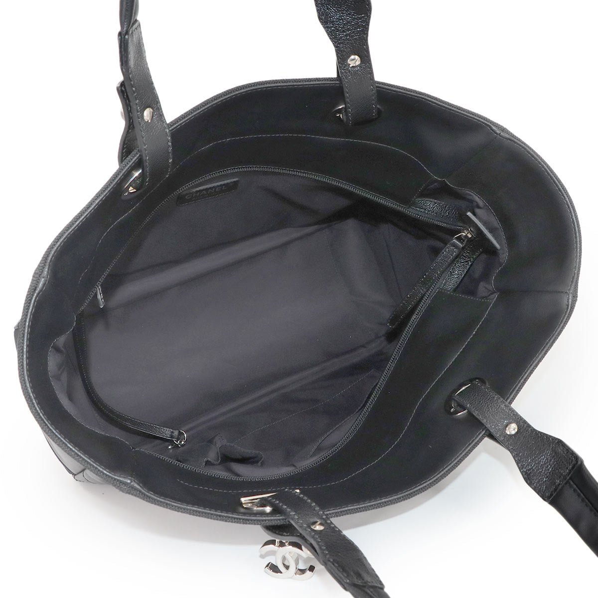 Paris Biarritz MM Tote Bag PVC Nylon Leather Navy A34209