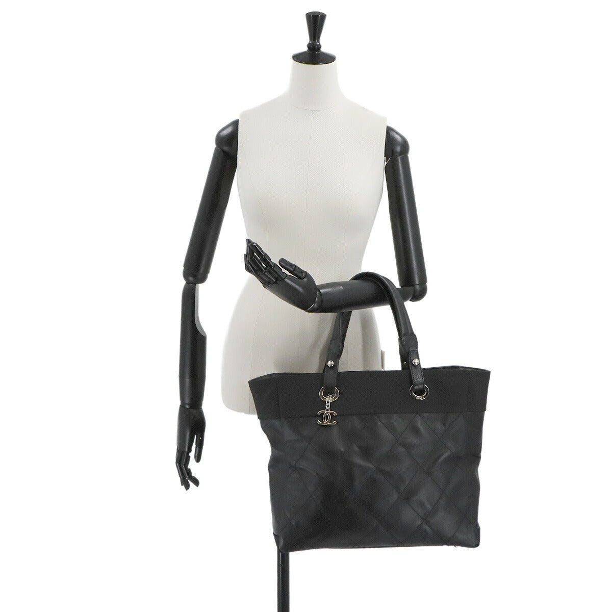 Paris Biarritz MM Tote Bag PVC Nylon Leather Navy A34209