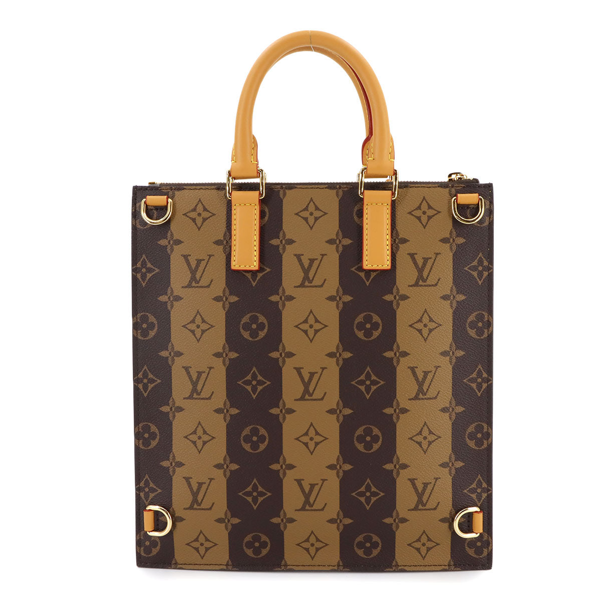 Monogram Stripes Sac Plat Cross 2way Tote Shoulder Bag