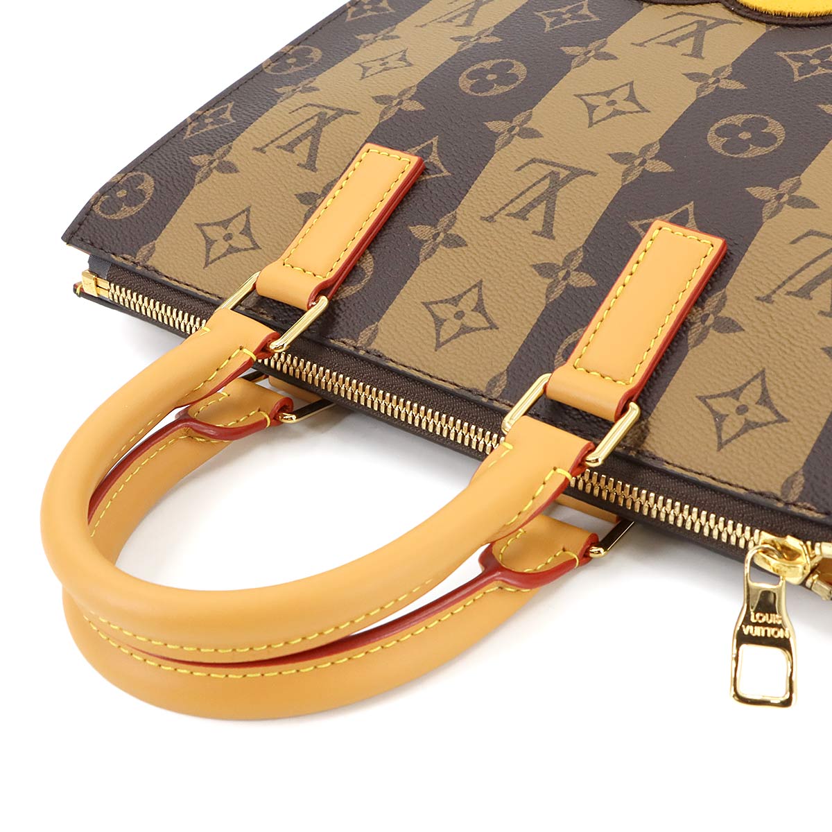 Monogram Stripes Sac Plat Cross 2way Tote Shoulder Bag