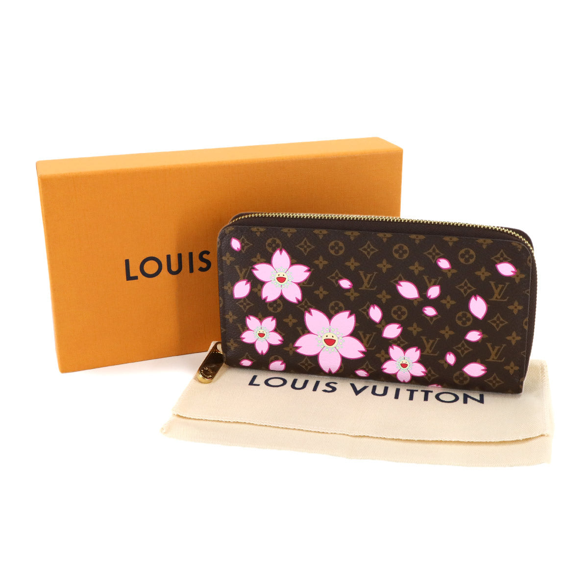 LV x TM Zippy Wallet Sakura Brown M13433 Purse