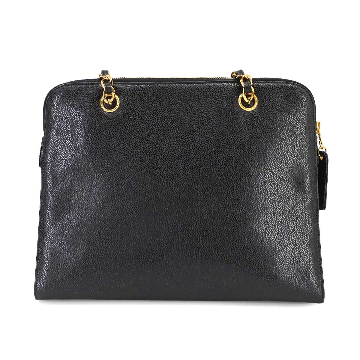 Matelasse Chain Shoulder Bag Leather Black Vintage