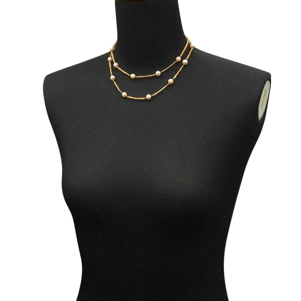 Akoya Pearl 7.5-7.0mm Necklace 18K K18 YG Yellow Gold 750