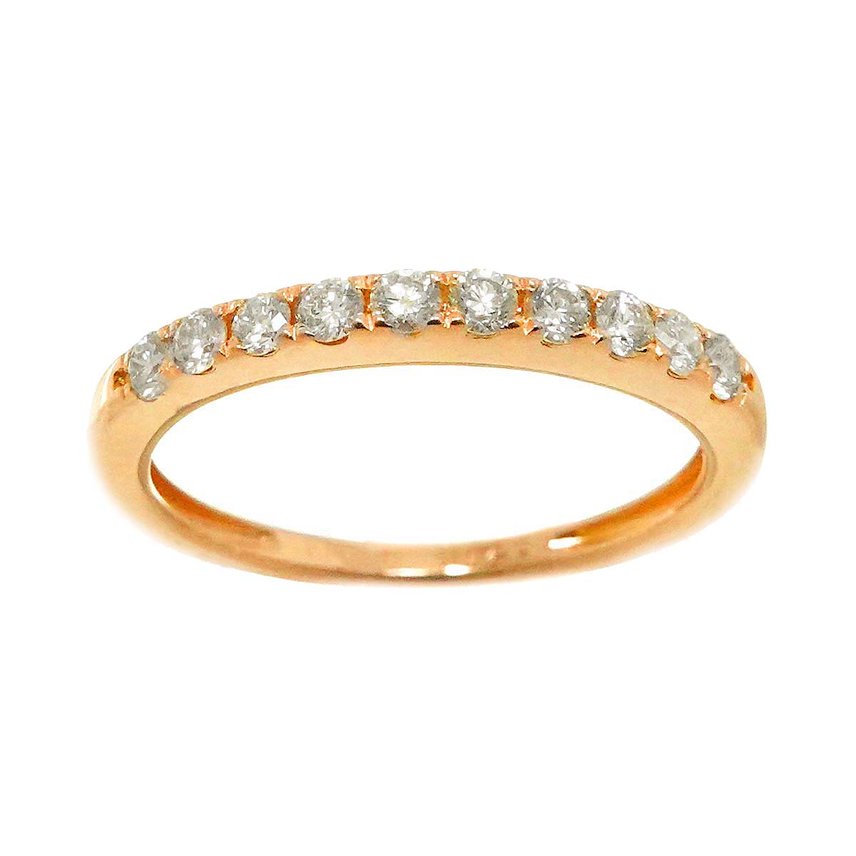 Diamond 0.25ct Ring 18K PG Pink Gold 750 Size4.5-4.75(US)