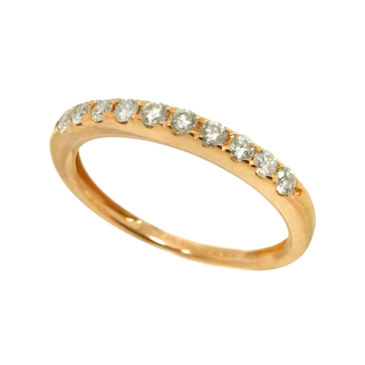 Diamond 0.25ct Ring 18K PG Pink Gold 750 Size4.5-4.75(US)