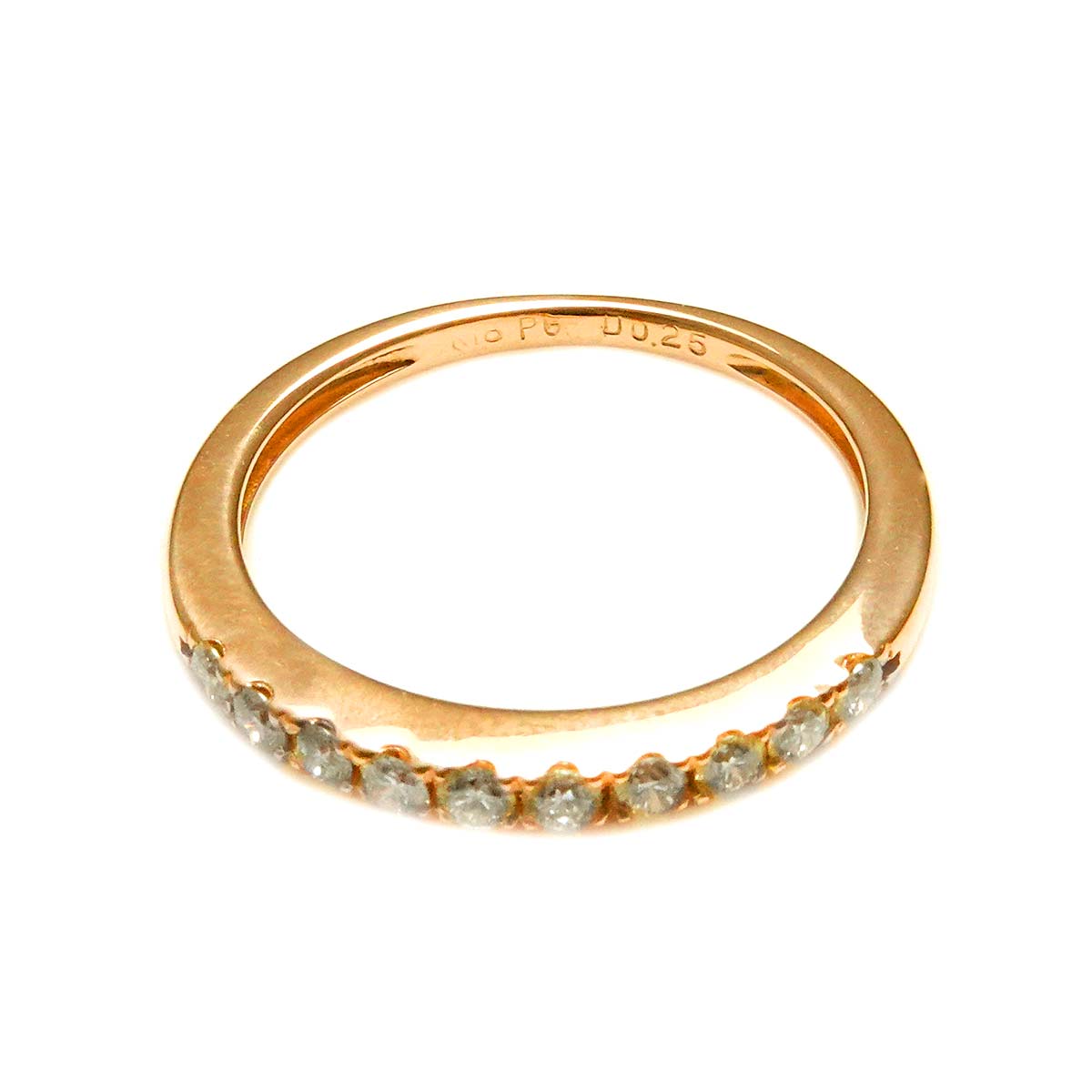 Diamond 0.25ct Ring 18K PG Pink Gold 750 Size4.5-4.75(US)