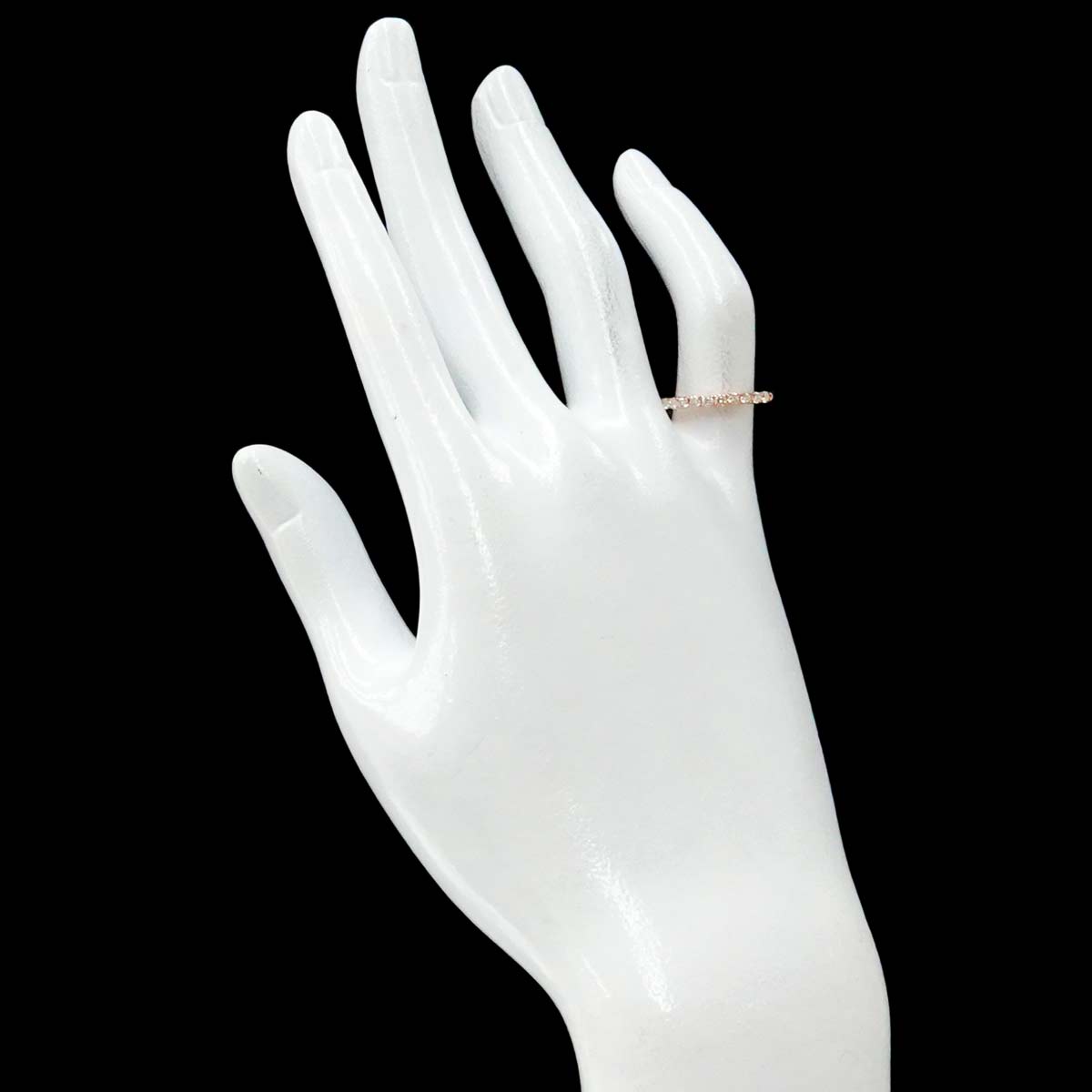 Diamond 0.25ct Ring 18K PG Pink Gold 750 Size4.5-4.75(US)