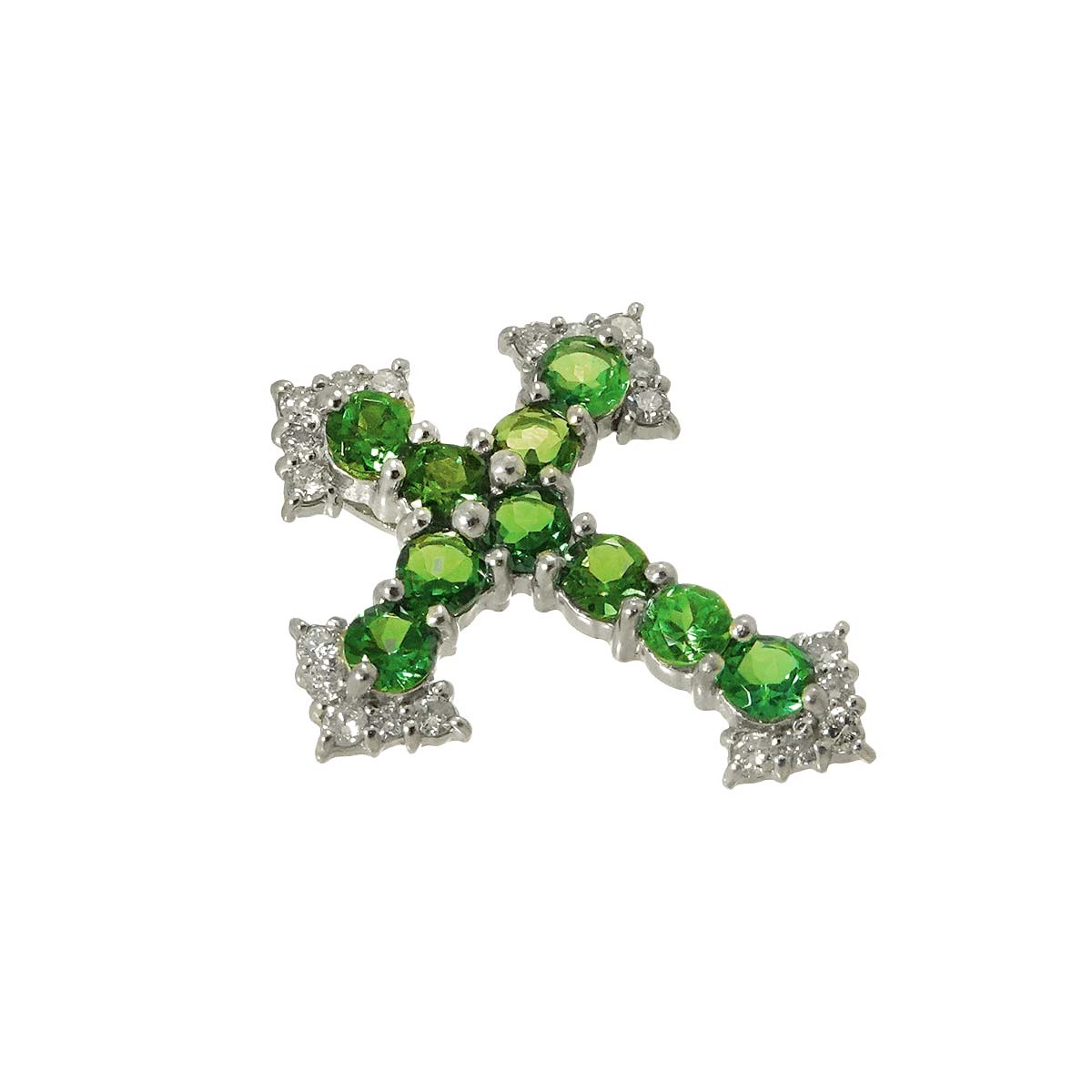 Garnet 1.32ct Diamond 0.25ct Pendant Top Pt Platinum