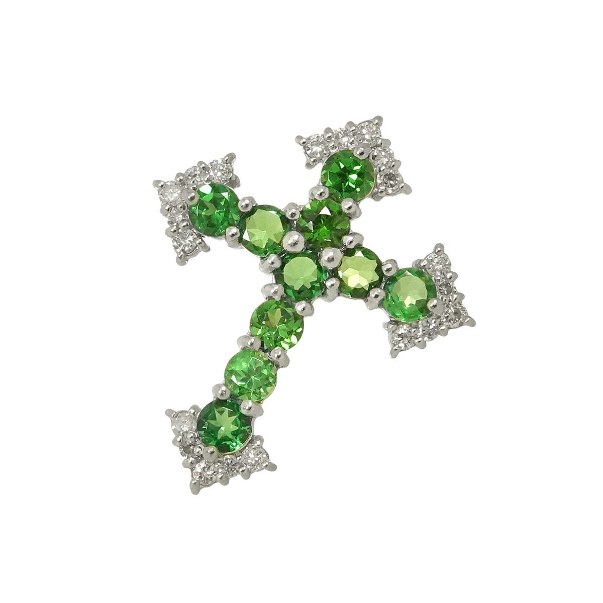 Garnet 1.32ct Diamond 0.25ct Pendant Top Pt Platinum