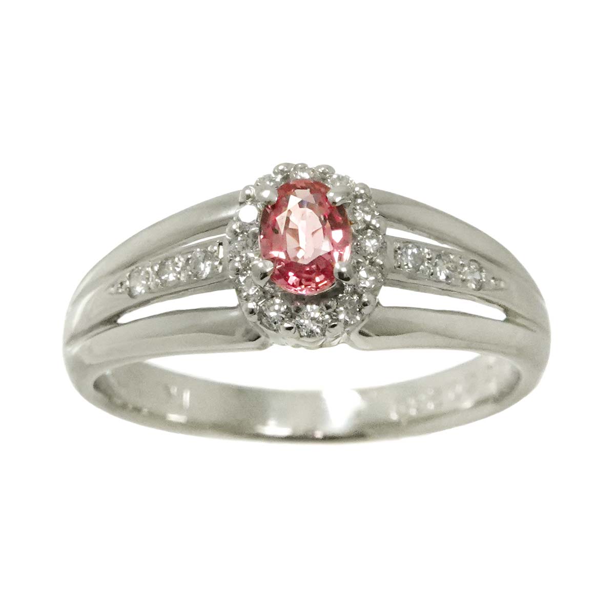 Sapphire 0.284ct Diamond 0.15ct Ring Pt Platinum size6(US)