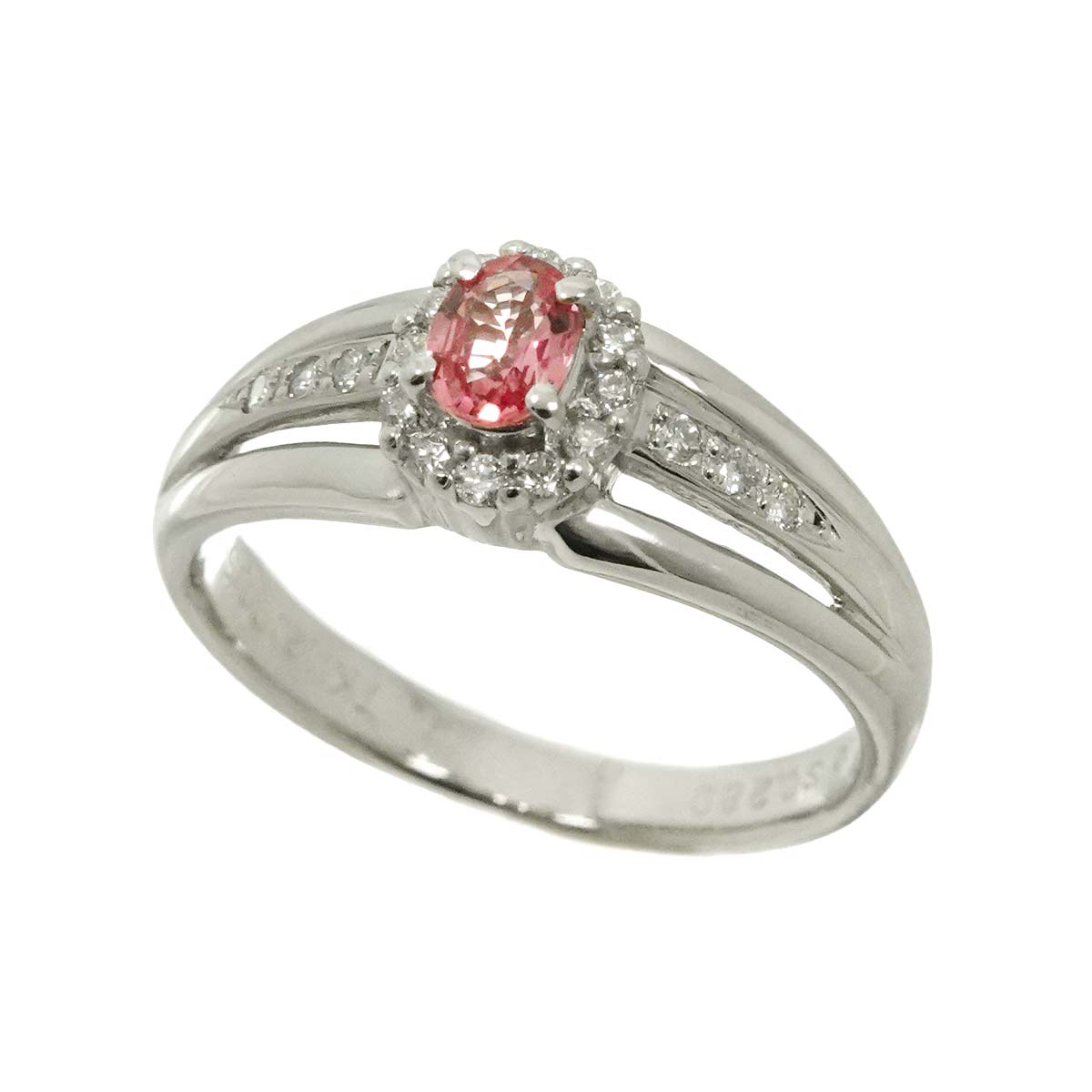 Sapphire 0.284ct Diamond 0.15ct Ring Pt Platinum size6(US)