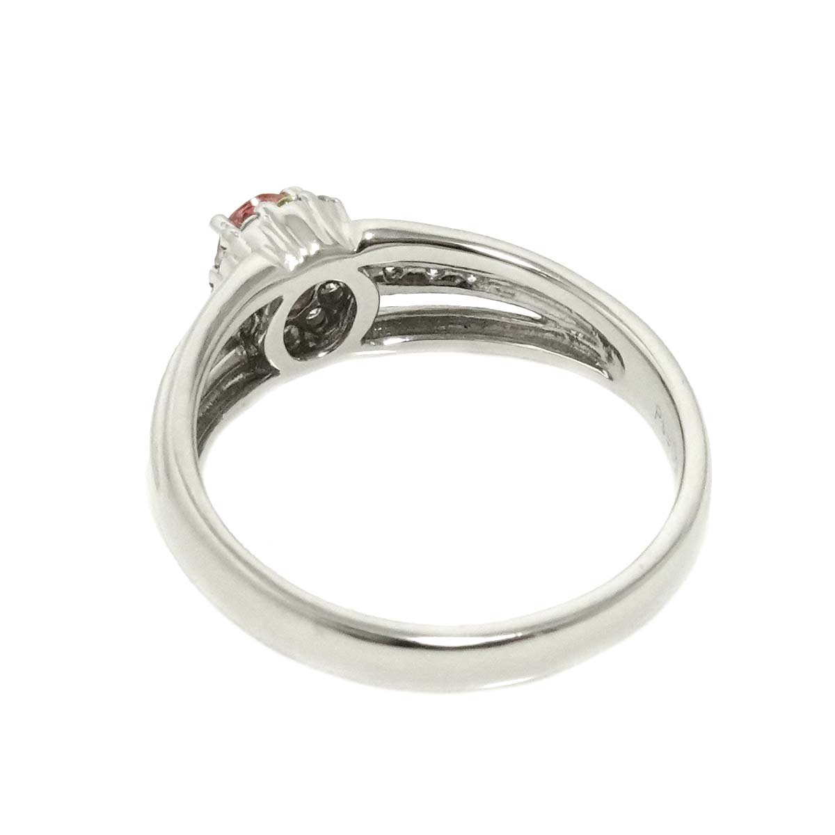 Sapphire 0.284ct Diamond 0.15ct Ring Pt Platinum size6(US)