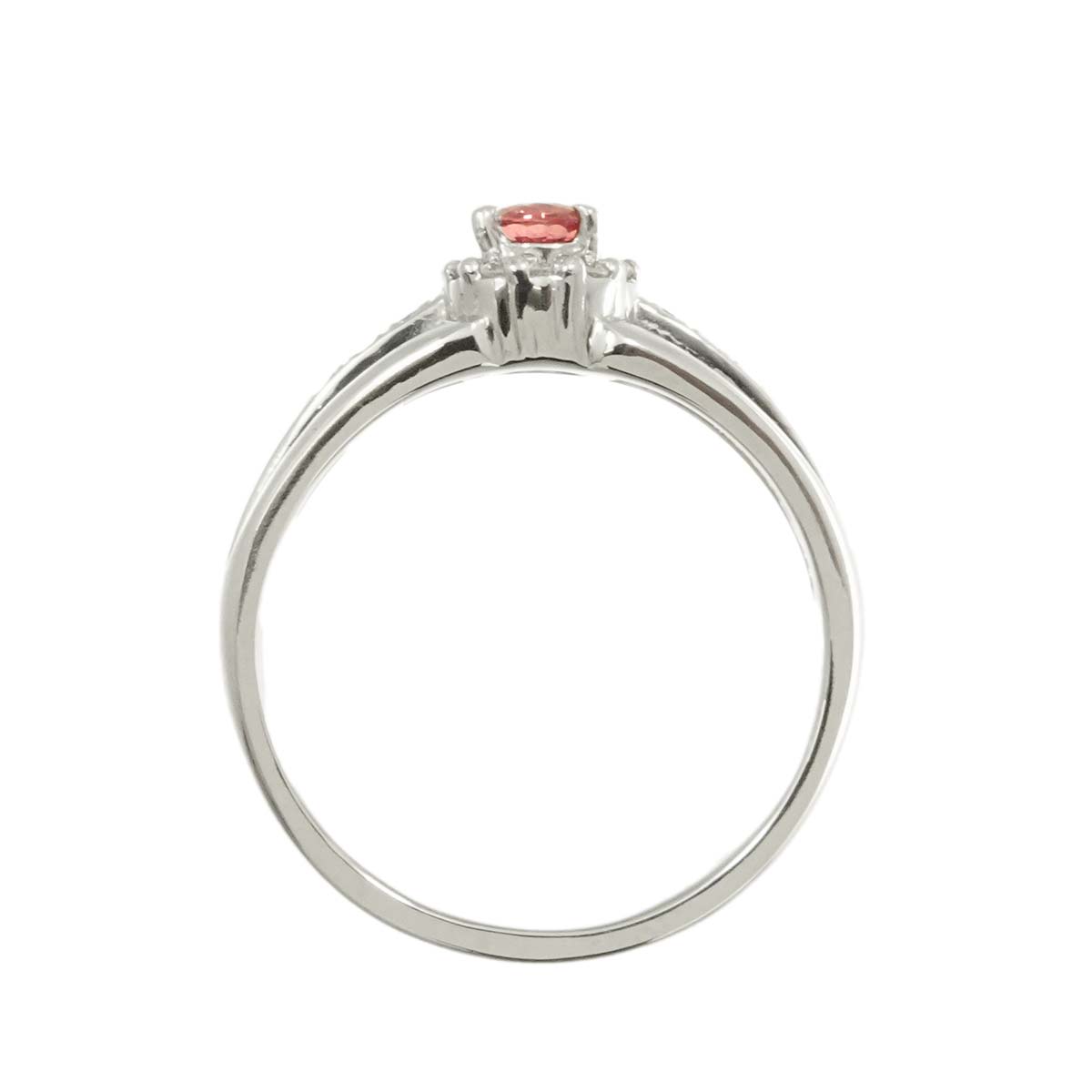 Sapphire 0.284ct Diamond 0.15ct Ring Pt Platinum size6(US)