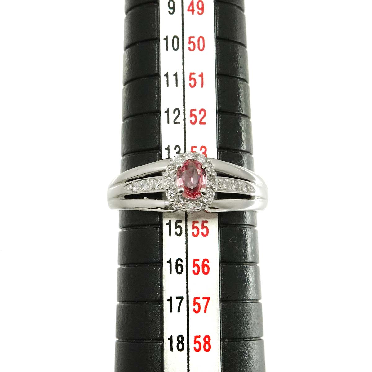 Sapphire 0.284ct Diamond 0.15ct Ring Pt Platinum size6(US)